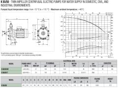 Dab K 55/50 T Çift Kademeli Pompa 2,5 HP - 380V