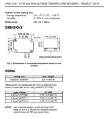 Honeywell AF20 Dış hava Tipi Sıcaklık Sensörü