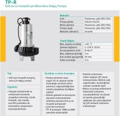 Wilo TPR 8 Foseptik Pompası - 0,8 HP - 1 1/2''
