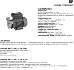 Dab KP 60/12 M Periferik Pompa 1HP / 108metre