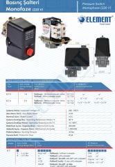 Element ELT-5R (1-6) Mon. Basınç Şalteri 1/4'' Oynar Rekorlu