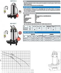 Sumak SDF18/2-Y Pasl. Çelik Drenaj Dalgıç  1,8 HP - 20 metre