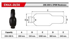 Euromax Membran 200/300 Litre - D150 - Geniş Boğaz