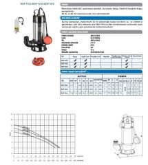 Sumak SDF18/2 Vorteks Çarklı Foseptik Dalgıç 1,8 HP