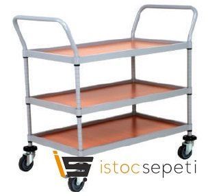 Trolley Servis Üç Katlı / Ahşap