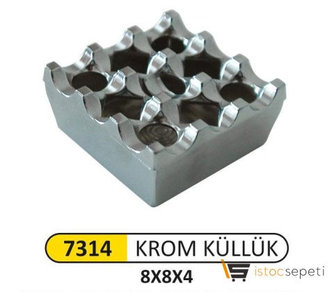 Arı Metal 7314 Masa Üstü Krom Küllük 8X8X4 Cm