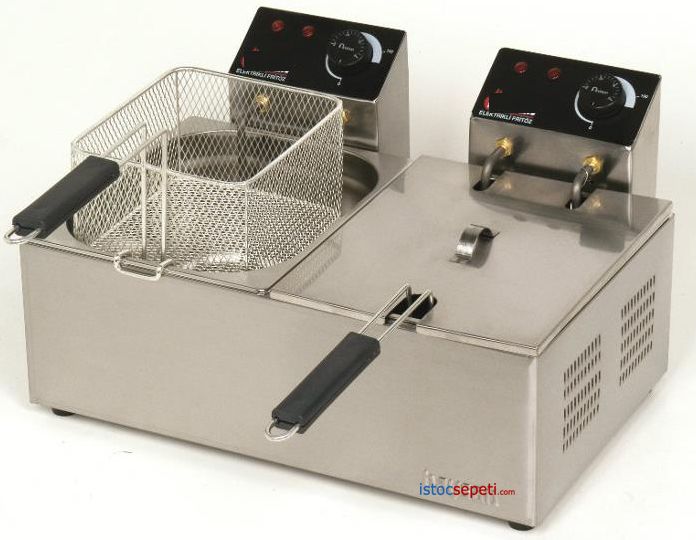 Elektrikli 3+3 Litre Fritöz Endüstriyel Mutfak Kızartma Makineleri