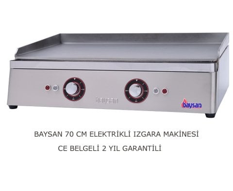 Baysan Pleyt Izgara Makinesi Elektrikli 70cm Tavuk Balık ve Köfte Düz Yüzeyli