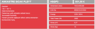 Elektrikli Dijital Termometreli Isıtmalı Havuz Ankastre