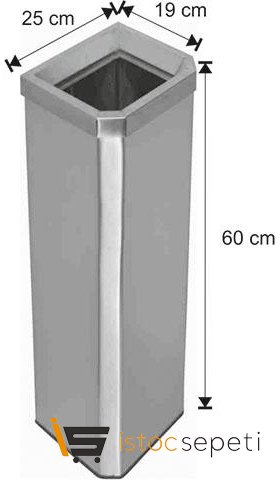 Arı Metal 1383 Köşeli Çemberli Çöp Kovası 29 L Paslanmaz