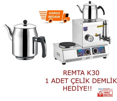 Remta 15 Model Tek Demlikli Elektrikli Çay Kazanı 13 Lt Remta K30