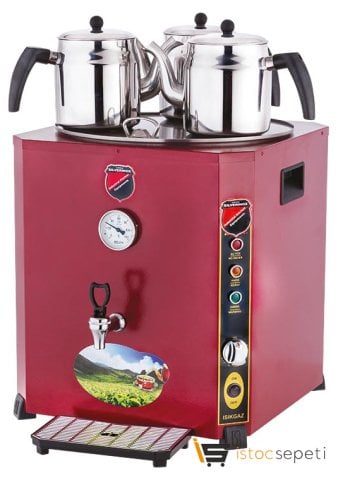 SilverInox Elite Çay Makinesi 3 Demlikli 36 L Kırmızı