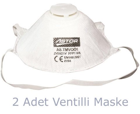 Ventilli Toz Maskesi Ffp1 Corona Virüsü İçin 2 Adet