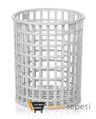 Yuvarlak Kaşık Çatal Yıkama Basketi 40x40x15 cm Gri