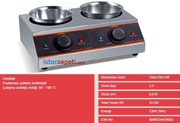 Çikolata Eritme Makinesi Fiyatları Çiftli Çikolata Eritici
