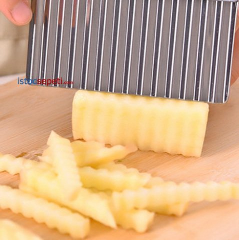 Şekilli Patates Dilimleme Bıçağı Cips Dalgalı Zigzag Spud Dude