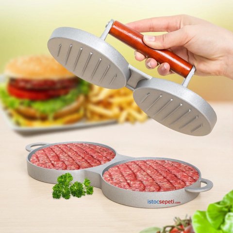 Hamburger Presi Çiftli Hamburger Köfte Şekillendirme Makinesi