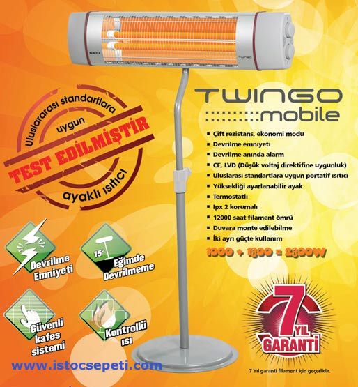 Kumtel Twingo Mobile Isıtıcı 2800 Watt + Ayak Hediyeli