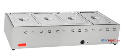 Setüstü 3+1 Gözlü Elektrikli Benmari Sıcak Yemek Servis Makinesi