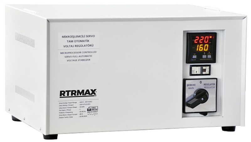 RTRMAX RTM5901 1 kva 220V Monofaze Servo Kontrollü Tam Otomatik Voltaj Regülatörü