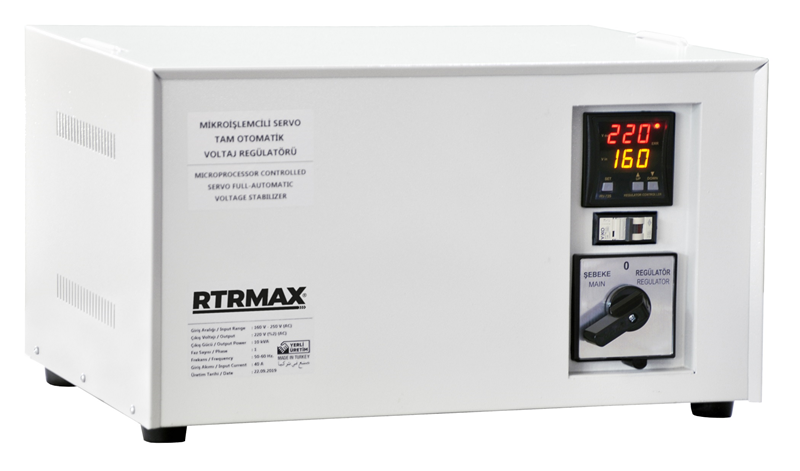 RTRMAX RTM5902 2 kva 220V Monofaze Servo Kontrollü Tam Otomatik Voltaj Regülatörü