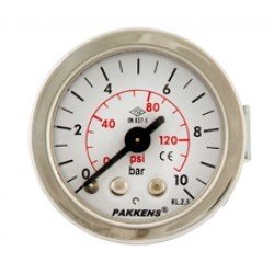 PAKKENS Ø40 mm Arkadan Bağlantılı Pano Tip Manometre (Metal Gövde, Metal Kapak) Genel Amaçlı Basınç Ölçer