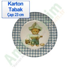 Tabak Karton Çap 24 Cm Bebek Erkek 10 Adetli