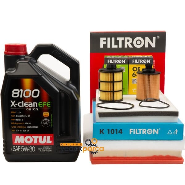 Opel Astra H Filtron 1.3 Dizel Periyodik Bakım Filtre Seti- Motul Efe 4 LT 5W30  (Yağ Filtresi Ufi Tipi) Filtron Marka