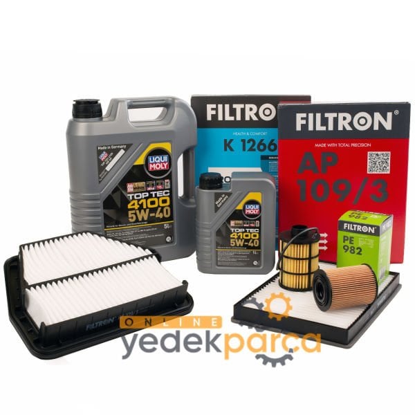 Opel Antara 2.0 Dizel (Z20DMH) Periyodik Bakım Seti Filtron Filtre / Liqui Moly 5W40 4100 6 LT Motor Yağlı 2007-2011