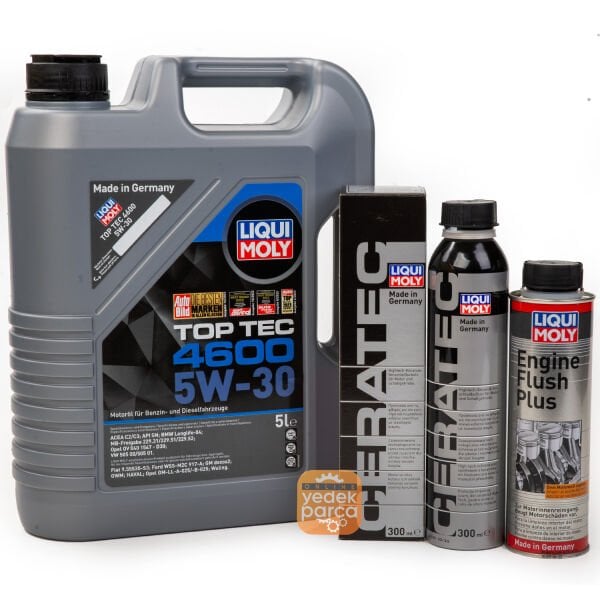 LIQUI MOLY Top Tec 4600 5W-30 Dexos2 5 Litre Motor Yağı ( 2316 ) + Ceratec ( 7181 ) + Engine Flush Plus ( 2657 ) Katkı Kiti