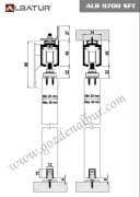 ALBATUR 9720 SFT 120 kg. ÇİFT YÖNE YAVAŞLATICILI SÜRGÜ KAPI SİSTEMİ SETİ 3 metre  RAYLI