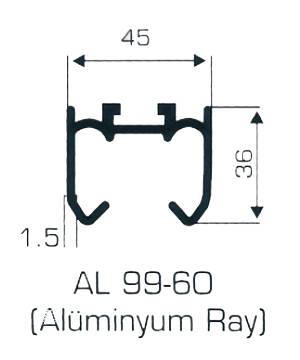 MEPA SKS 99C 60 ÜST RAY 2 mt (AL 99-60)