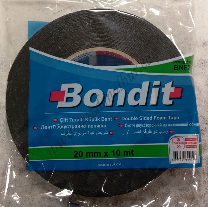 BONDIT 20 mm. ÇİFT TARAFLI KÖPÜKLÜ BANT