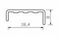 18 mm ALÜMİNYUM U KAPAMA PROFİLİ İNOX KAPLAMA 3 metre