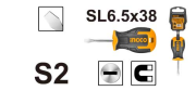 İngco Düz Uçlu Topaç Tornavida 6,5*38