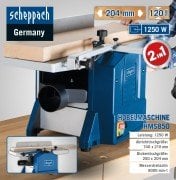 Scheppach HMS850 Planya + Kalınlık Makinası