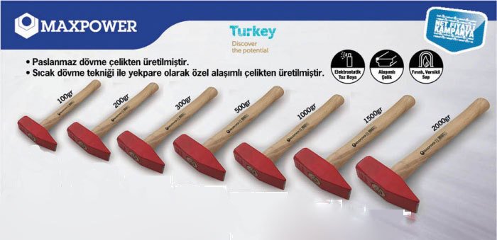 1500 gr. AĞAÇ SAPLI TESVİYE ÇEKİCİ