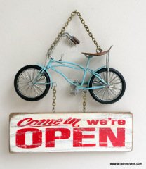 Bisiklet Maketli ''Open-Closed'' Kapı Askısı