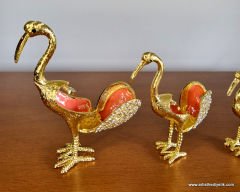 Swarovski Taşlı Flamingo Takı Kutusu 3'lü Set