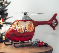 Helikopter Işıklı ve Müzikli Kar Küresi