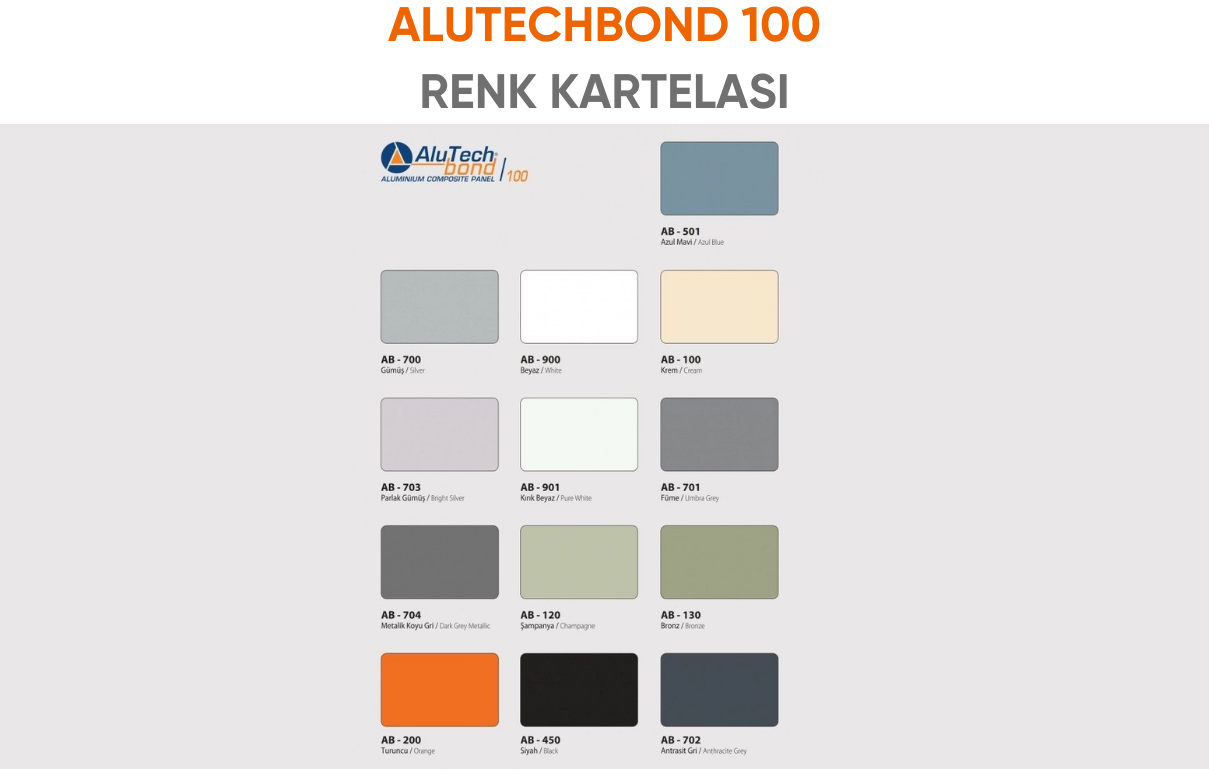 Alutechbond 100 Renk Kartelası