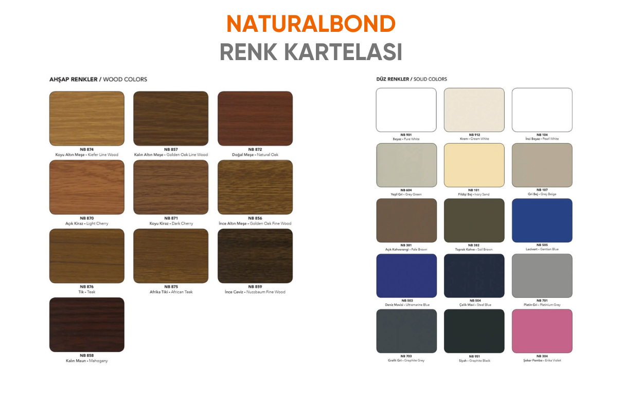 Naturalbond Renk Kartelası