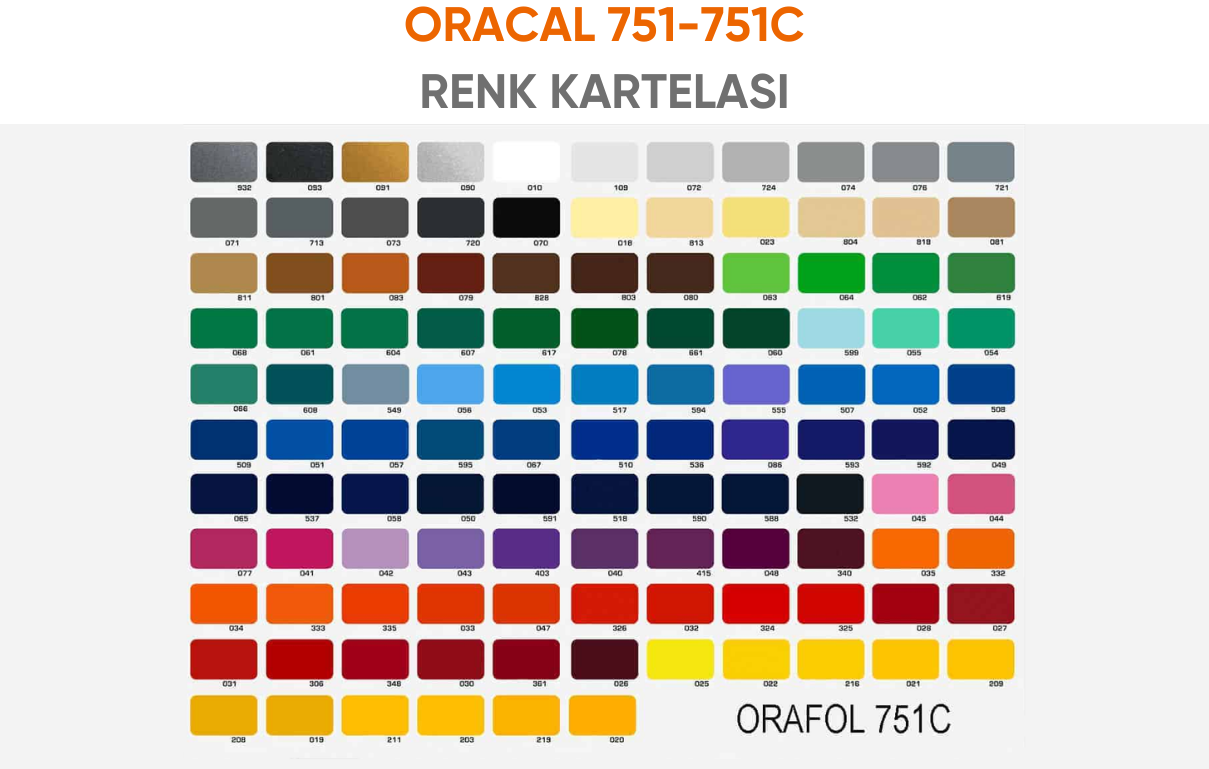 Oracal 751C Renk Kartelası
