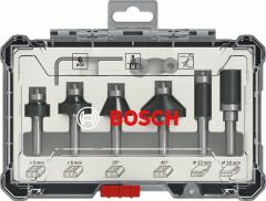 Bosch Pro Freze Seti 6'lı Karışık 8mm Şaftlı