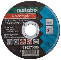 Metabo Novorapid 616270000 Metal Kesici Disk 115x1.0x22.23mm