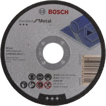 Bosch Standart Kesme Diski 115x2.5mm Metal