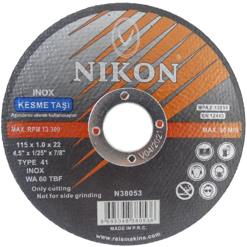 Nikon N38053 Kesme Diski Inox 115x1.0mm Metal