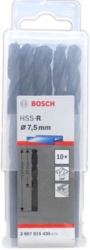 Bosch HSS-R Metal Matkap Uç 7.5x69x109mm 10 Parça