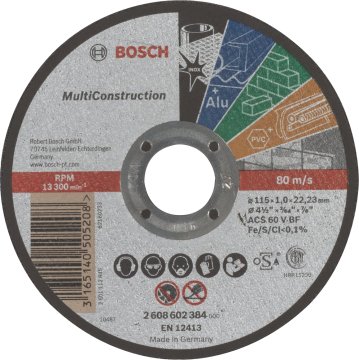 Bosch Kesme Diski MultiConstruction 115x1mm Tüm Malzemeler