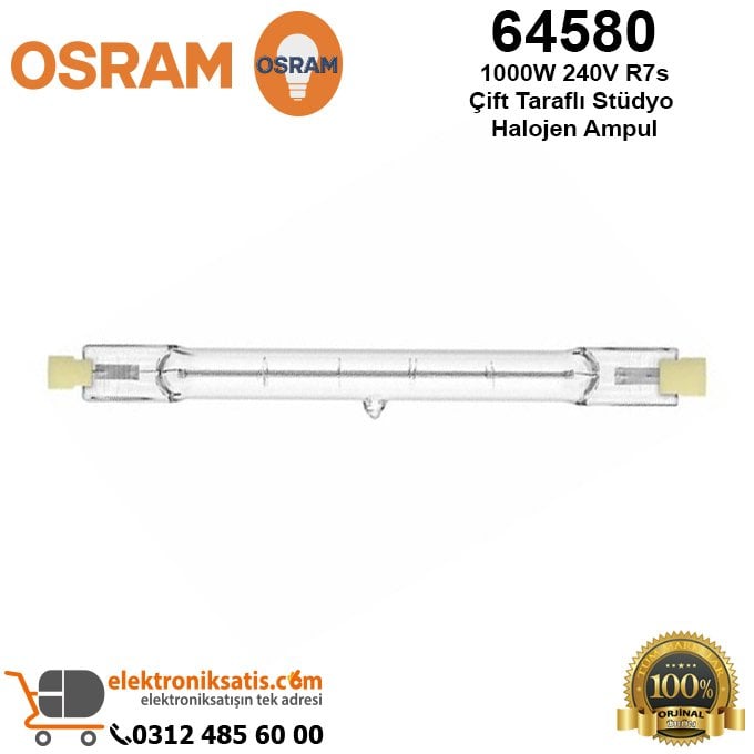 Osram 64580 1000 Watt 240 Volt R7s Çift Taraflı Stüdyo Halojen Ampul